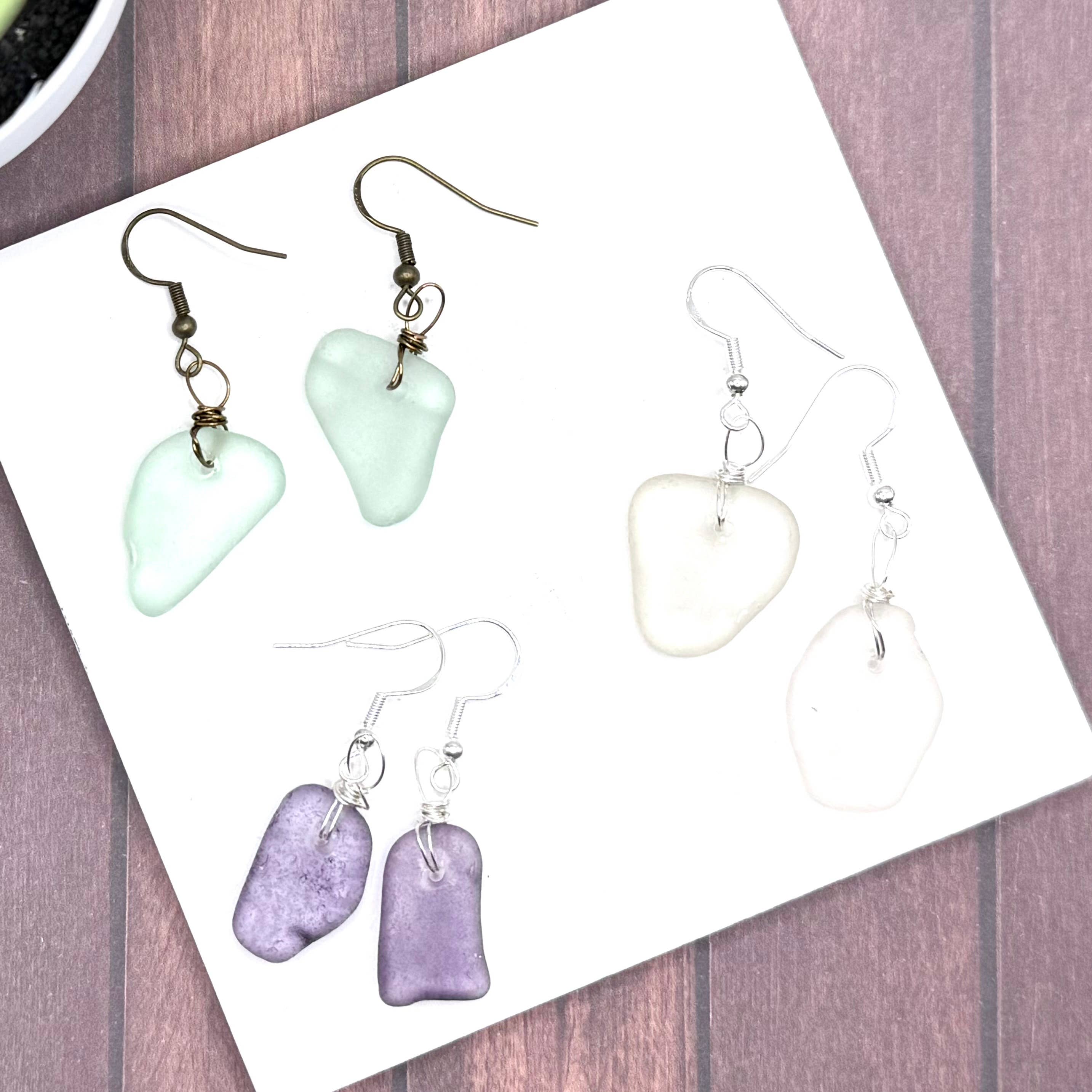 Cyn Elizabeth Studios - Vendita all'ingrosso Orecchini pendenti - Orecchini in vetro di mare Salt & Story4