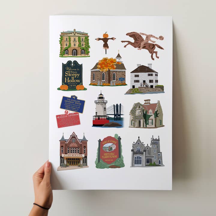 Sleepy Hollow & Tarrytown Art Print for wholesale by Fox Burrow Designs