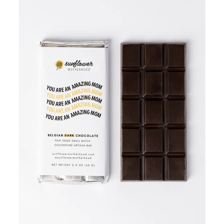 Sunflower Motherhood - Wholesale Chocolate Bar - Belgian Chocolate Bar For Moms with Uplifting Message