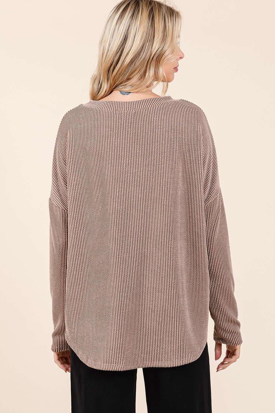 mittoshop - Wholesale Tunic - Women's - URBAN RIB KNIT LONG SLEEVE RELAXED FIT TOP6