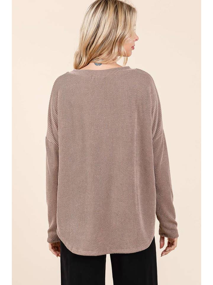 mittoshop - Wholesale Tunic - Women's - URBAN RIB KNIT LONG SLEEVE RELAXED FIT TOP6