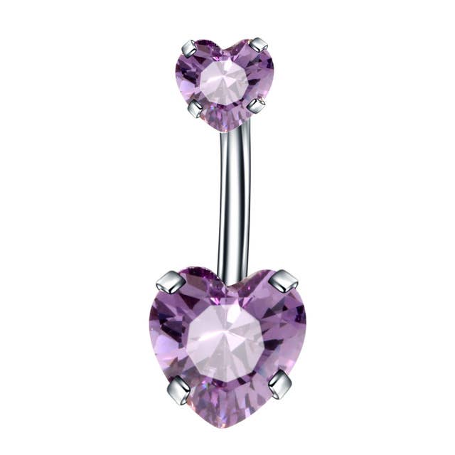 Gemscape UK - Wholesale Belly Ring - Heart shaped Belly Button - Two Stone Design16