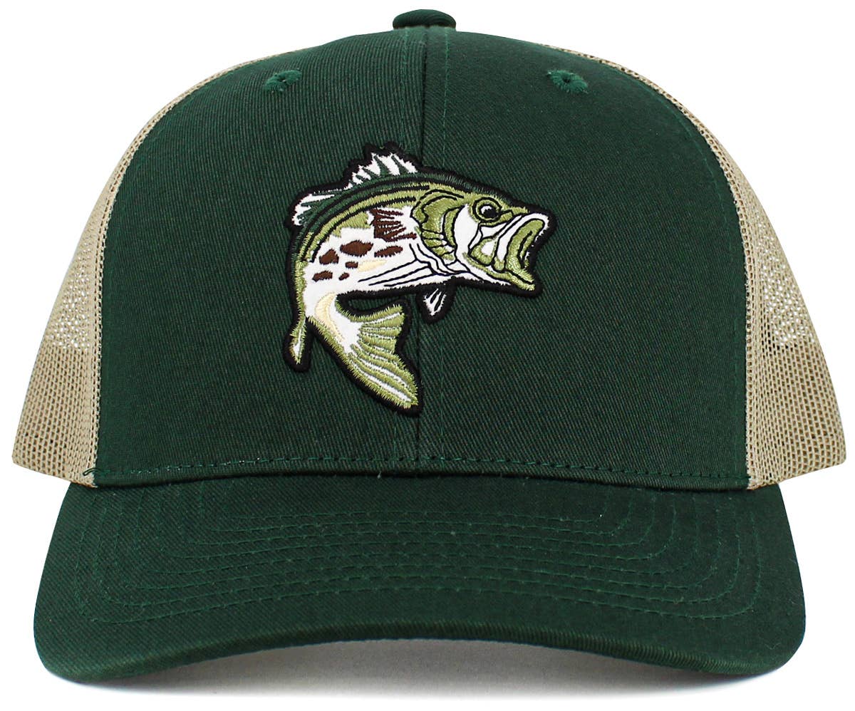 KBETHOS – boné - Unissexo por atacado – Boné trucker com tela e emblema de peixe bass6