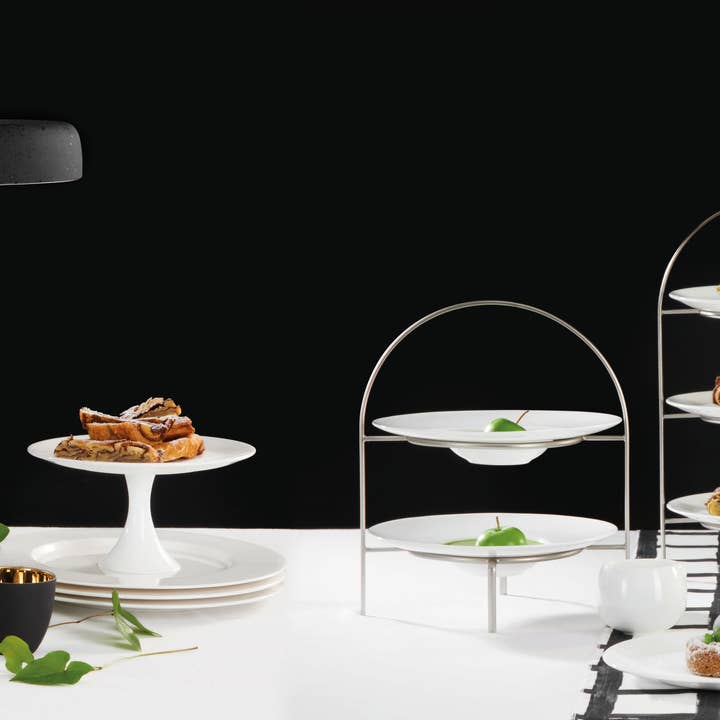 Silver À TABLE Etagere Two-Tiered Plate Stands *2-3 MO Lead Time for wholesale on Faire2