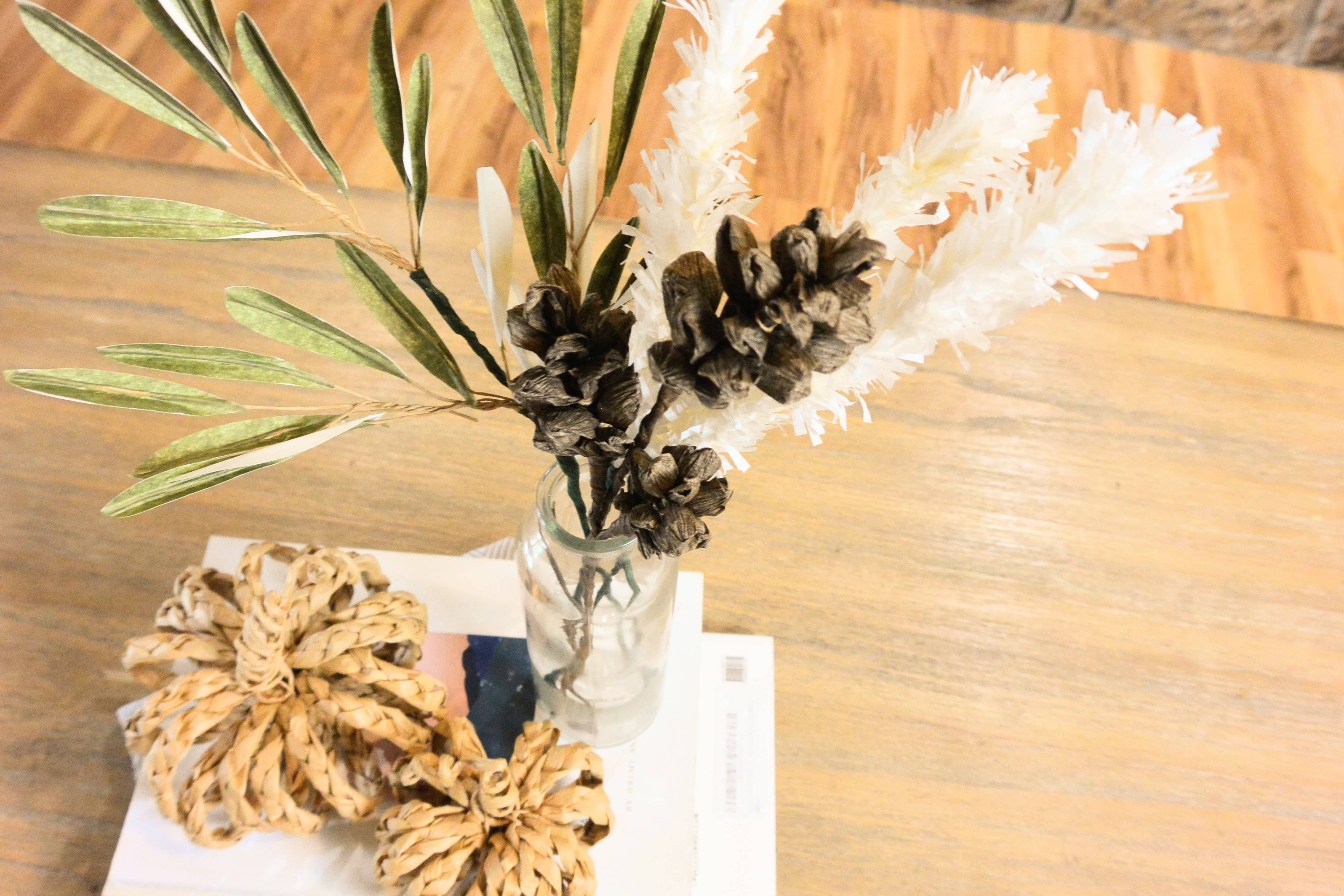 Beautiful Things By Bec - Wholesale Artificial Flowers - Paper Pine Cone Branch, Fall Floral Decor2