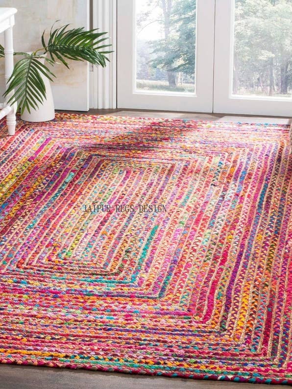 Tapete de juta trançado Color Splash por atacado de Homesoul