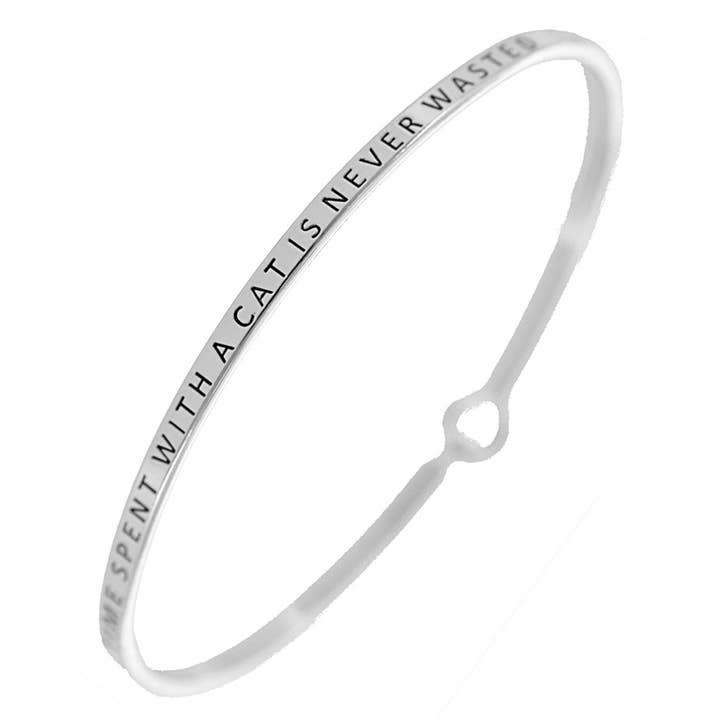 FR5126 TIME SPENT WITH A CAT IS NEVER WASTED_3mm Bangle for wholesale by 0011 PREMIERE