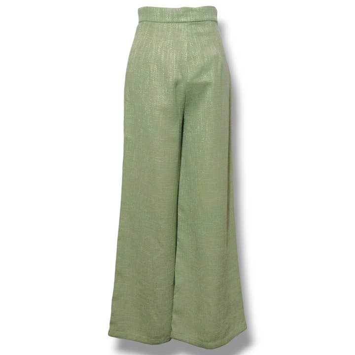 NINEF - Wholesale Pants - Women's - Verdant Elegance Wide-Leg Trousers - Luxurious French Made 7