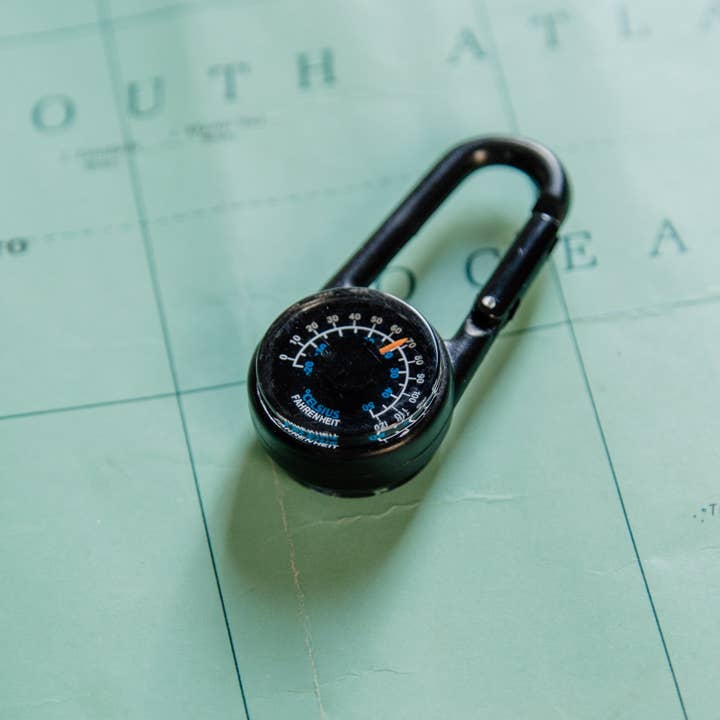 Bradley Mountain - Wholesale Navigational Compass - Carabiner Compass + Thermometer - Black