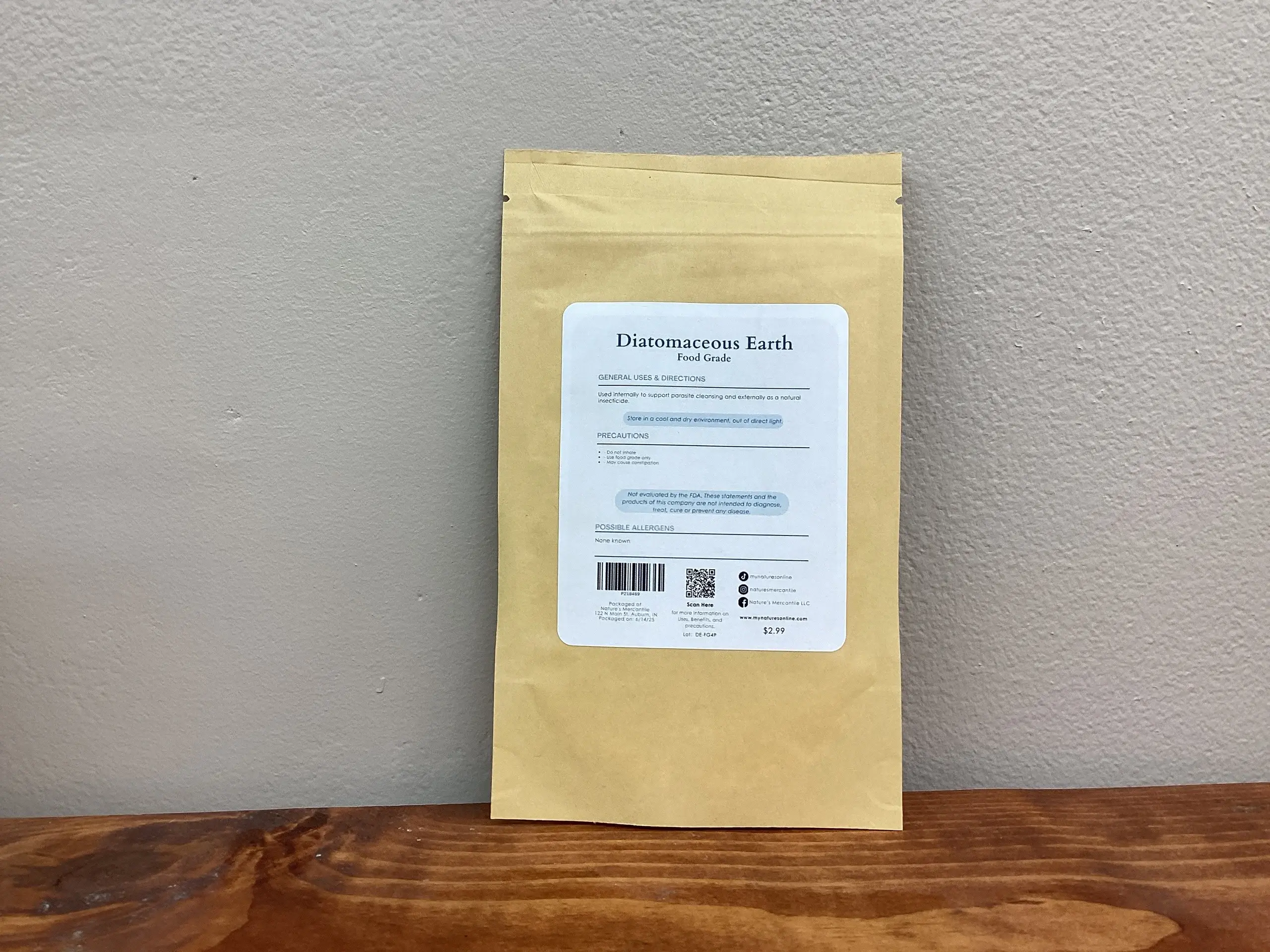 Nature's Mercantile – Engroshandel Sundheds-/detox-te – Diatoméjord, pulver2