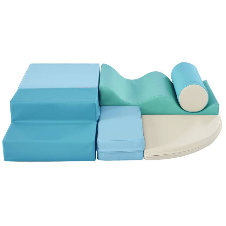 Orange County Decor - Wholesale Toy Set - Kids - Soft Climb And Crawl Foam Playset 6 In 1, Soft Play Equipment Climb And Crawl Playground For Kids,Kids Crawling And Climbing Indoor Active Play Structure Blue Foam Indoor9