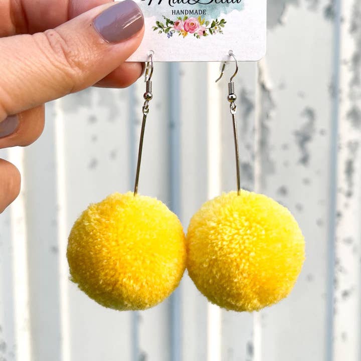 Pom Øreringe Gul for engroshandel hos Hazel Hill ~MaeBella~