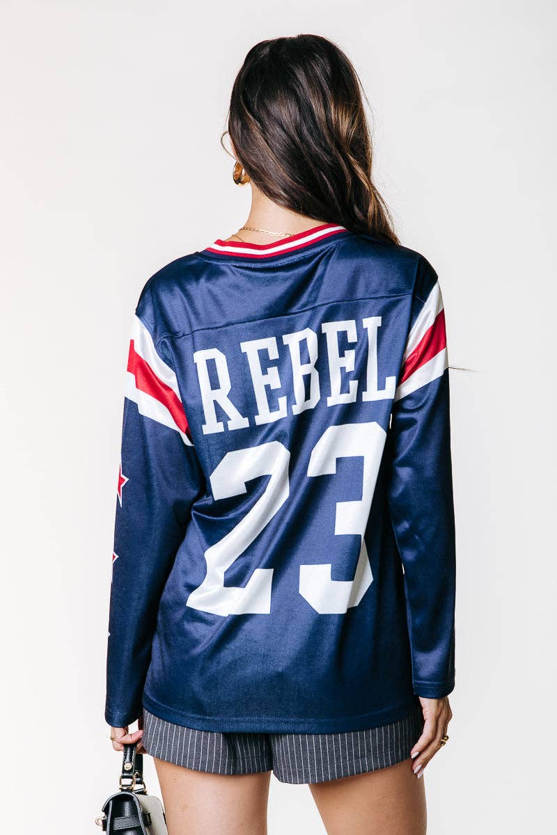 Bleu canal T-shirt de football Kayla | Bleu canal en vente sur Faire2