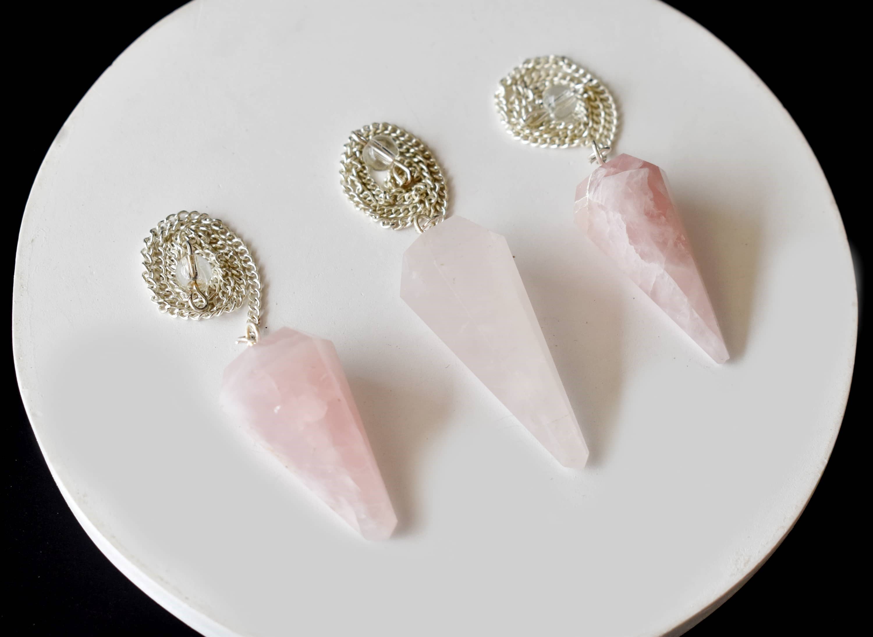 Soothing Crystals - Wholesale Spiritual Stone/Crystal - Dowsing Pendulum | Rose Quartz | Faceted Crystal Pendulum6