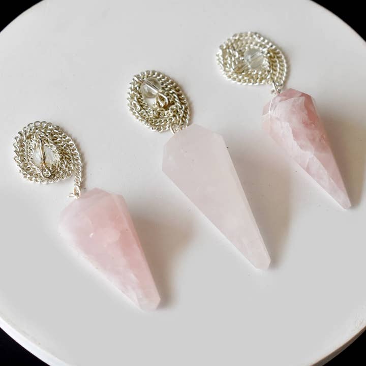 Soothing Crystals - Wholesale Spiritual Stone/Crystal - Dowsing Pendulum | Rose Quartz | Faceted Crystal Pendulum6