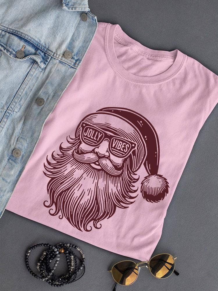 Swift Retail - Wholesale T-Shirt (Graphic) - Women's - Jolly Vibes Santa - Christmas Holiday Tee1