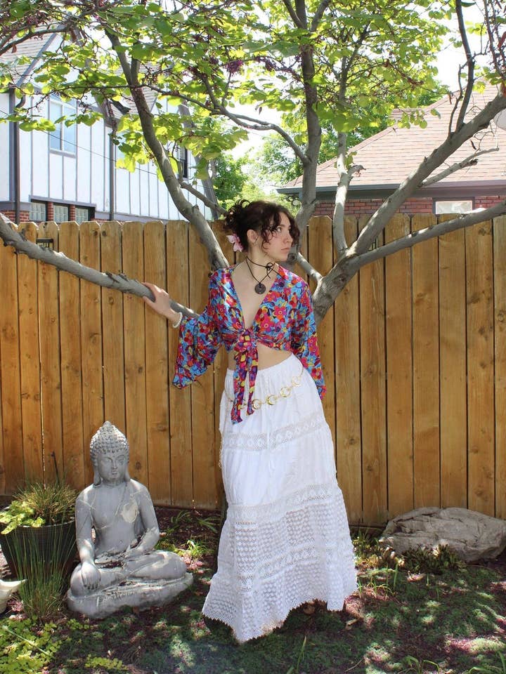 PuzzleStack - Wholesale Skirt - Women's - White Cottage Core Eyelet Lace Cotton Skirt