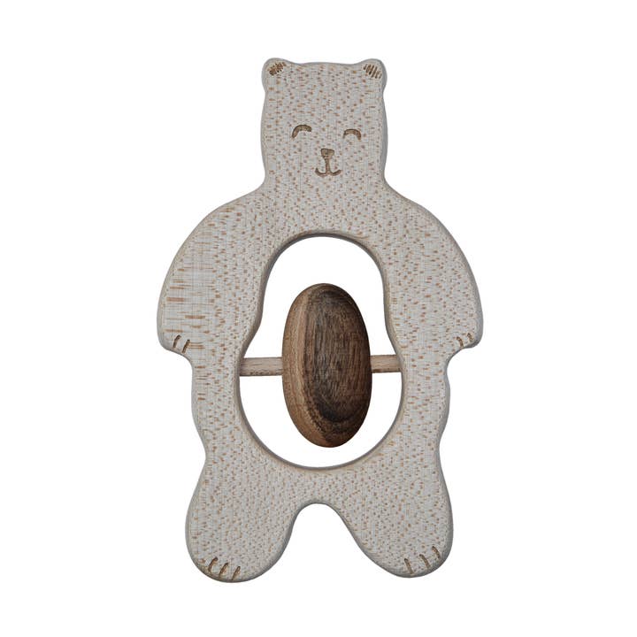 rattle- teether -smily bear for wholesale by Wooden Story Sp. z o.o.