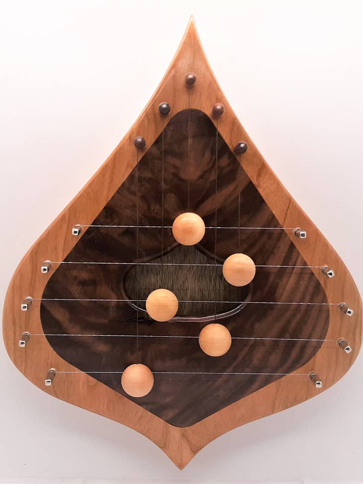 Door Harp 5CBWSIM Cherry border with simple Walnut inlay for wholesale by Moon Mountain Woods