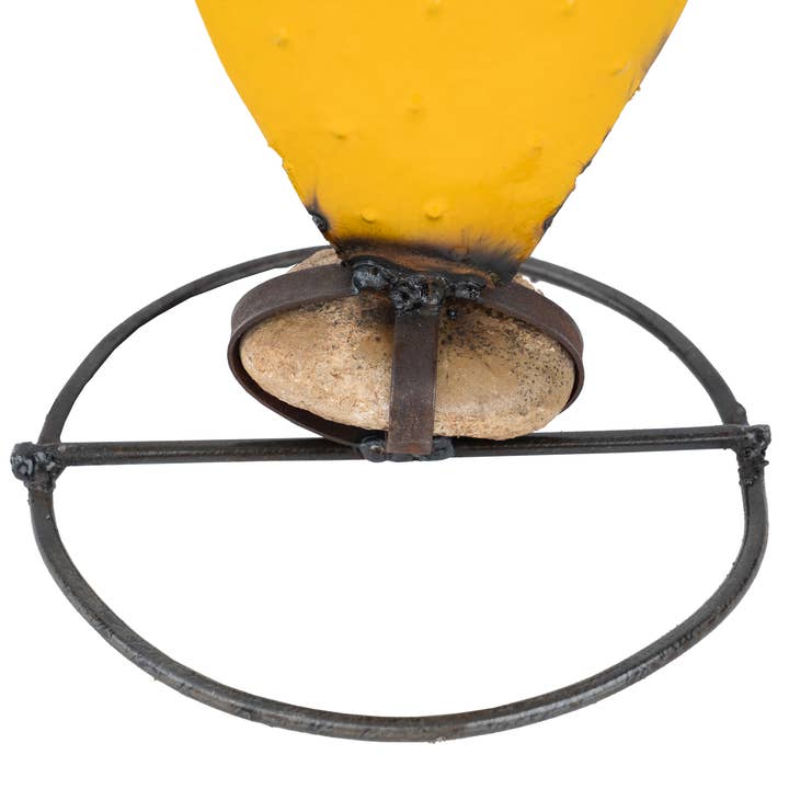 My Amigos Imports - Wholesale Decorative Tabletop Object - Tempe Prickly Metal Cactus-Prickly Pear Cactus-9x17--Yellow2