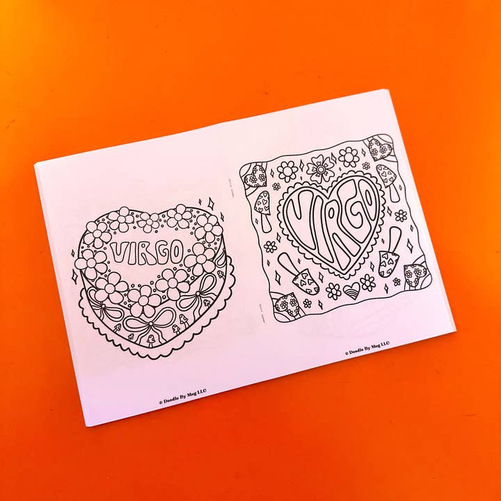 Doodle By Meg - Wholesale Coloring & Activity Book - Adult - Virgo Zodiac Coloring Book1