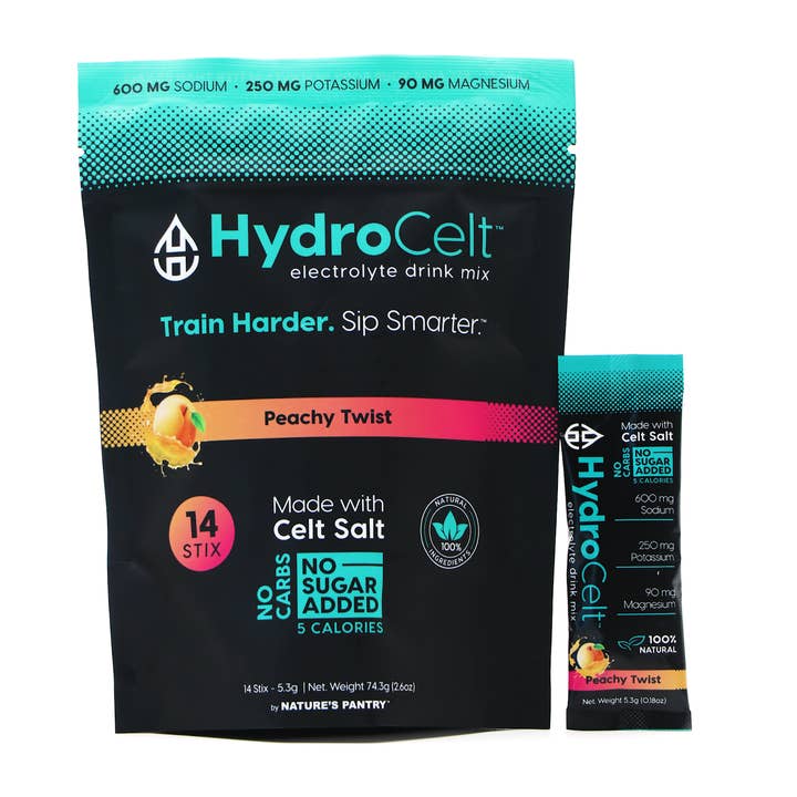 HydroCelt Peachy Twist- 14 Stick Pouch for wholesale by Celt Salt By Nature's Pantry