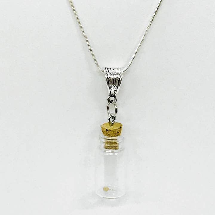 Mustard Seed Necklace with Glass Vial Pendant on Silver Chain, Luke 17:6 Bible Verse Jewelry, Motivational Graduation Gift for Her for wholesale by JKCE Designs