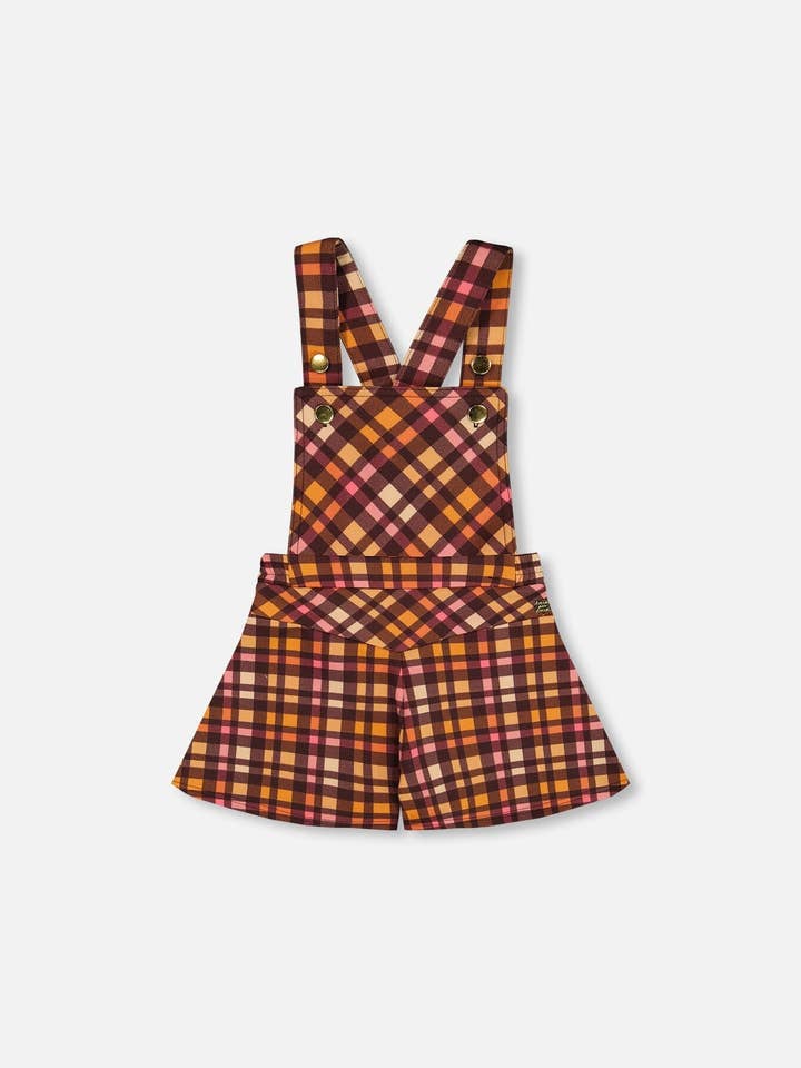 Milano Shortall Xadrez Magenta e Castanho por atacado de Deux par Deux