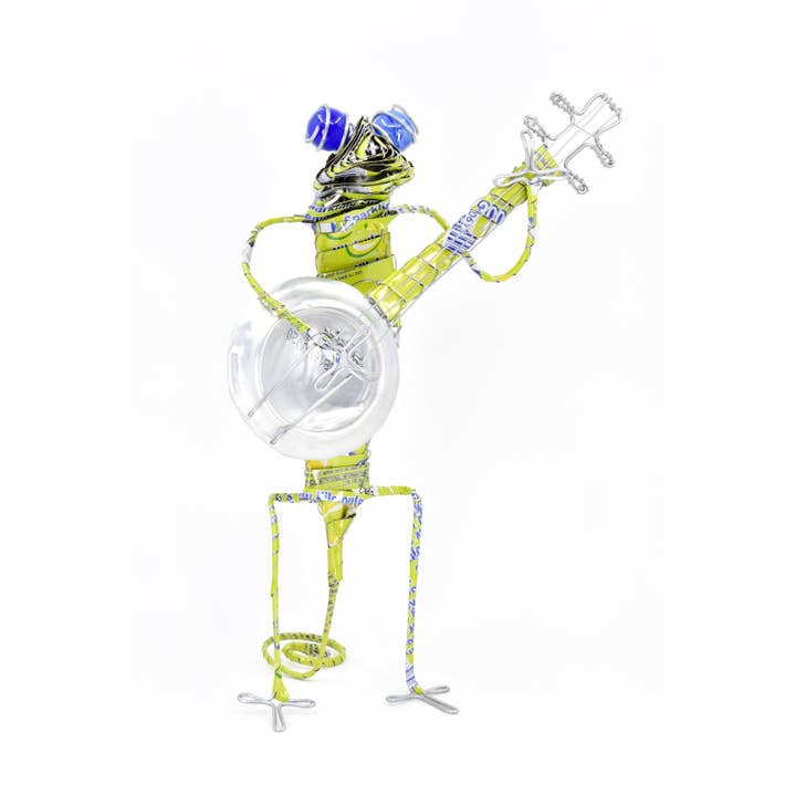 Swahili | AFRICAN MODERN - Wholesale Sculpture - Groovy Gecko Band Banjo Sculpture - Assorted Colors