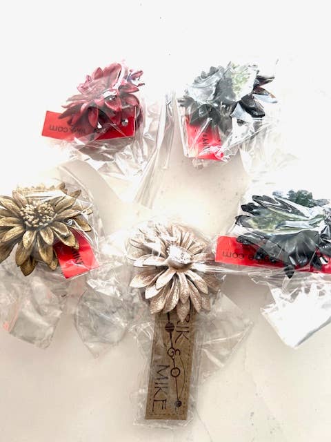 Erik & Mike - Wholesale Cocktail/Statement Ring - Flower Ring Leather sunflower adjustable ring assortment B1