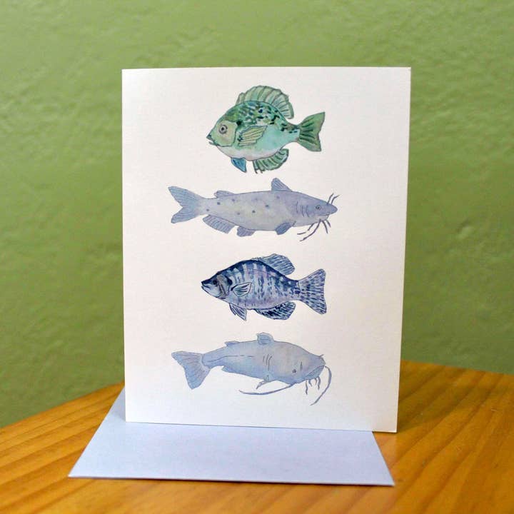 Casting Joy: Een Freshwater Notecard, set van 5 voor wholesale door The Small Moments Too