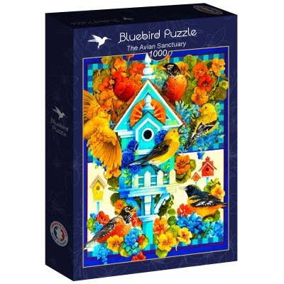 Bluebird Puzzle - Wholesale Puzzle - Adult - 1000 Piece Puzzle - The Avian Sanctuary0