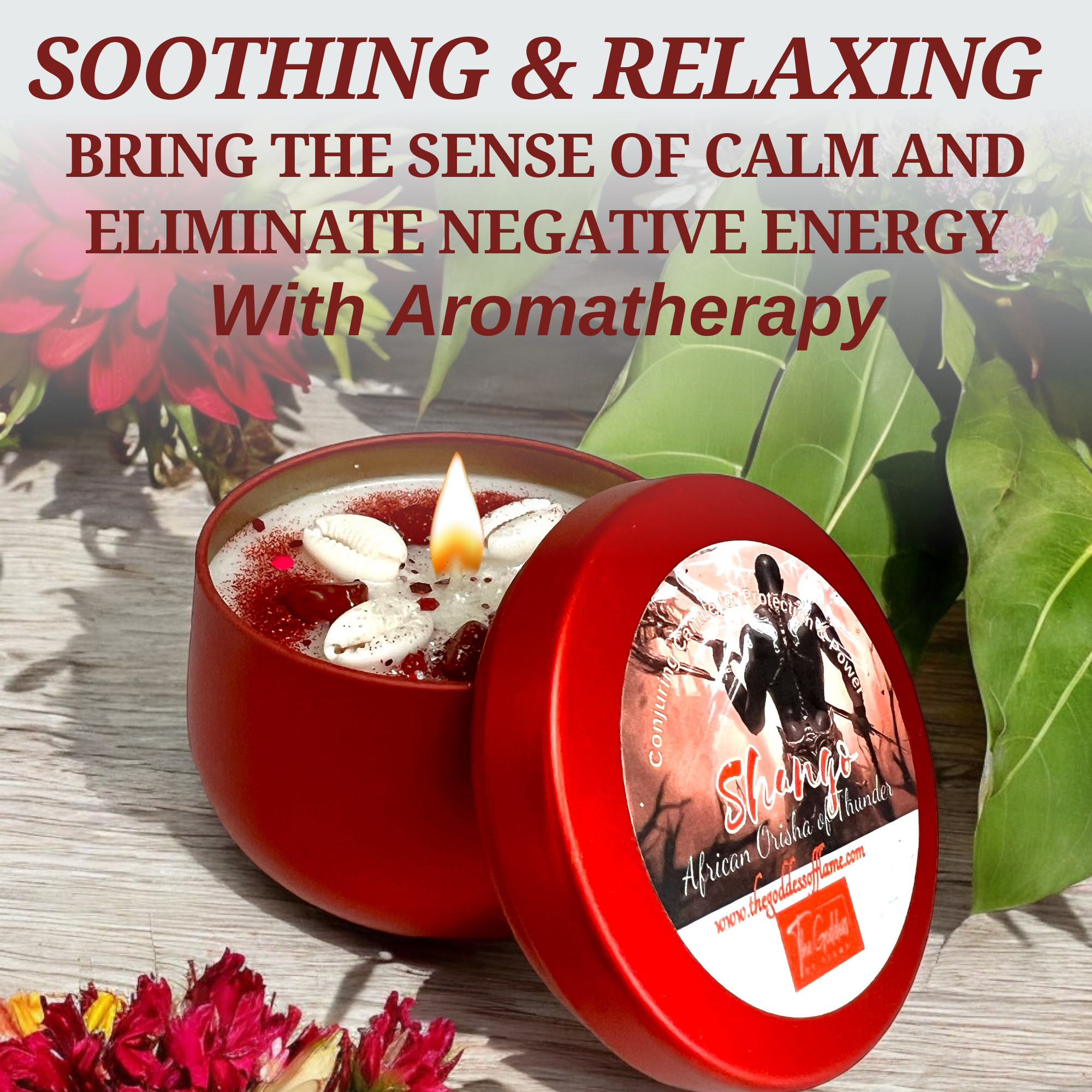 Rouge Bougie magique d'offrande spirituelle Shango, dieu du tonnerre en vente sur Faire6