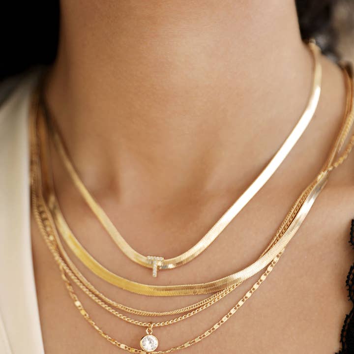 Ettika - Wholesale Pendant/Charm Necklace - Initial Herringbone Necklace6