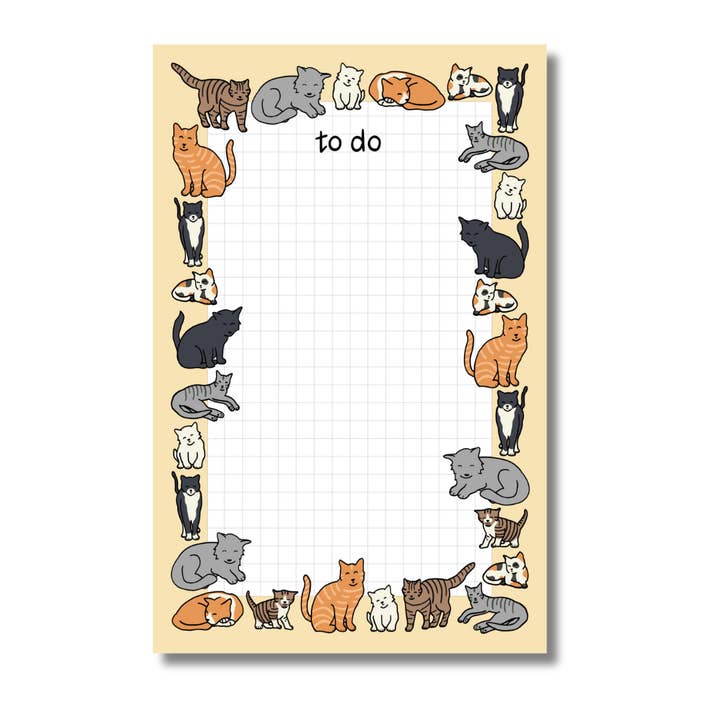 Cat Lovers To Do Notepad with Magnet for wholesale by Found Paper LLC