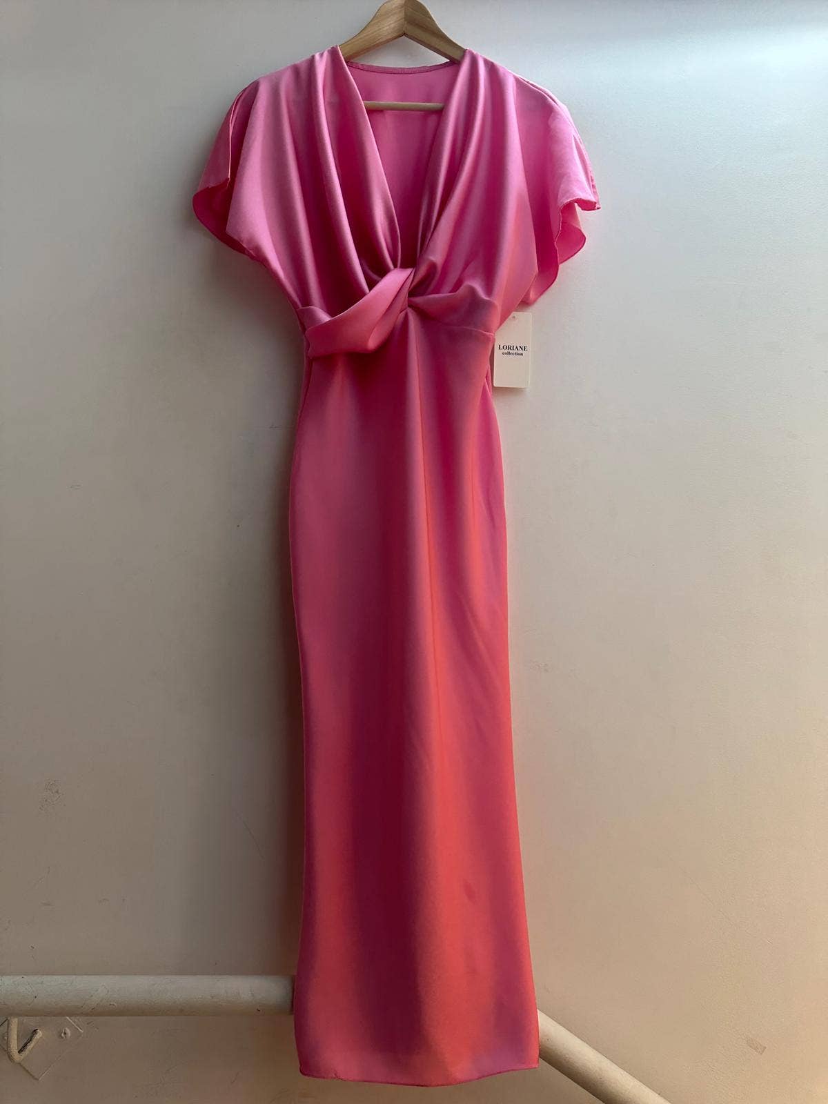 LORIANE - Wholesale Jurk - Dames - LORIANE satijnen lange jurk in één maat 34-3823