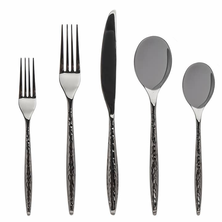 Coutellerie Avellino Graphite 18/10 en acier inoxydable 18/10, 20 pièces pour la vente par Godinger