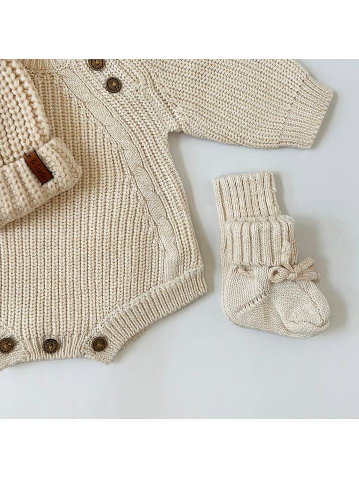 OLIVE & CRADLE – Engroshandel Bodysuit - Baby – Elliot Strikket Sweater Romper6