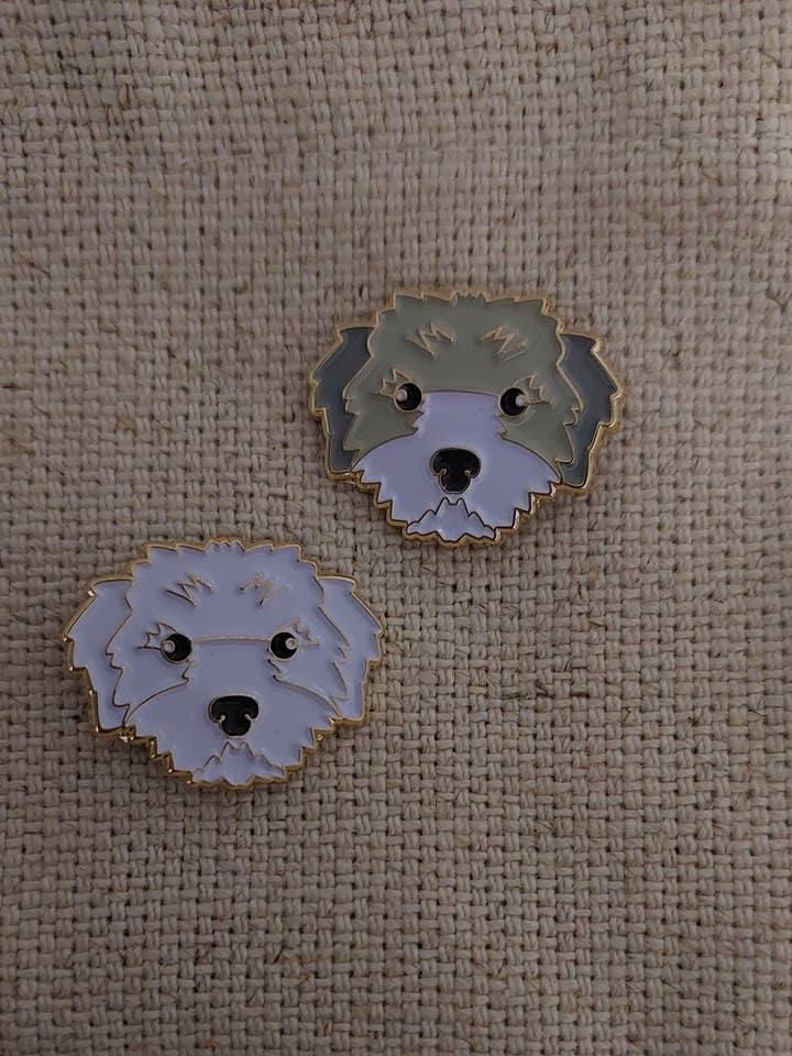 Maltees/Shih Tzu Puppy Dog emaille pin voor wholesale door Patch Press