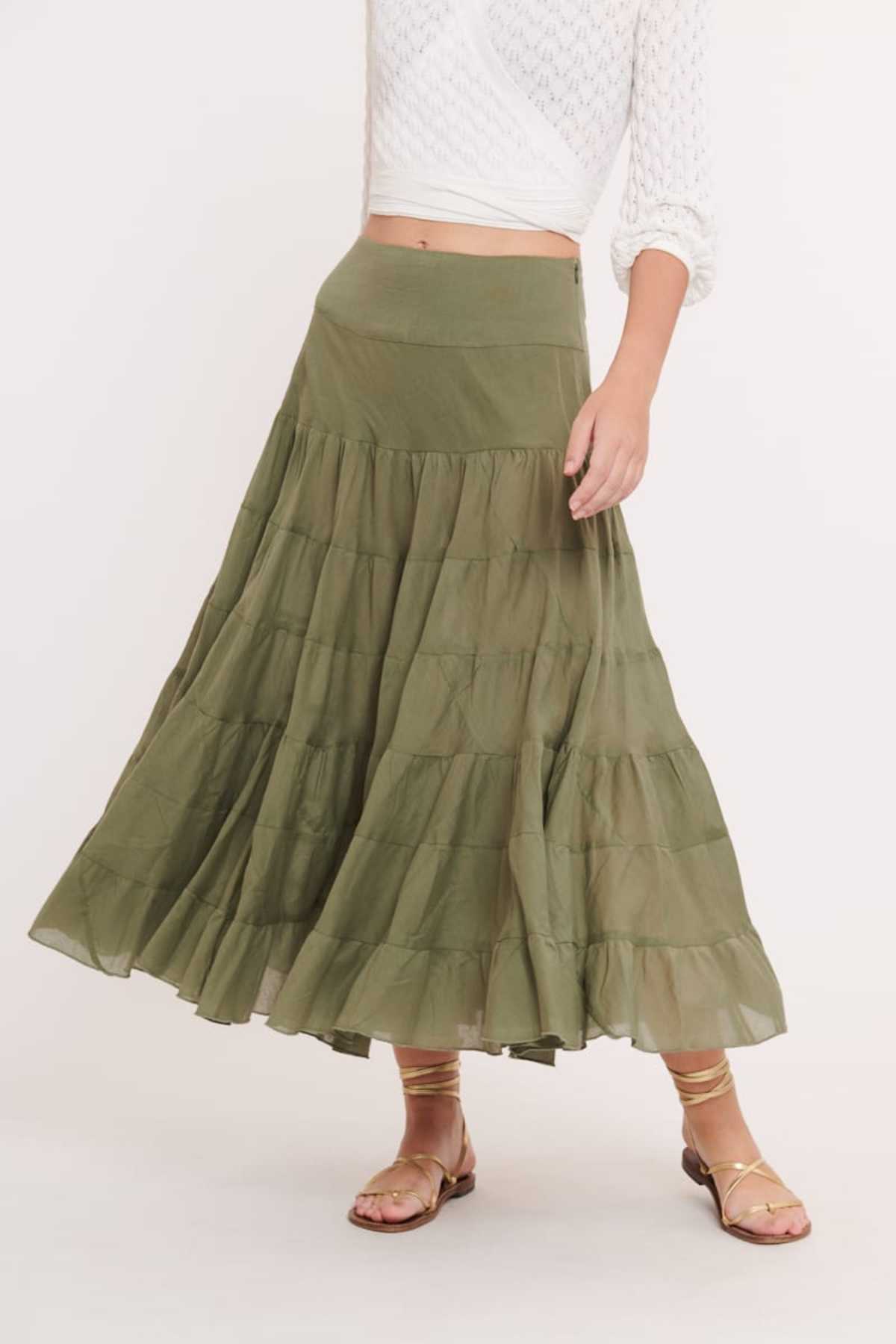 DERHY - Wholesale Skirt - Women's - FLAMENCO plain cotton long skirt8