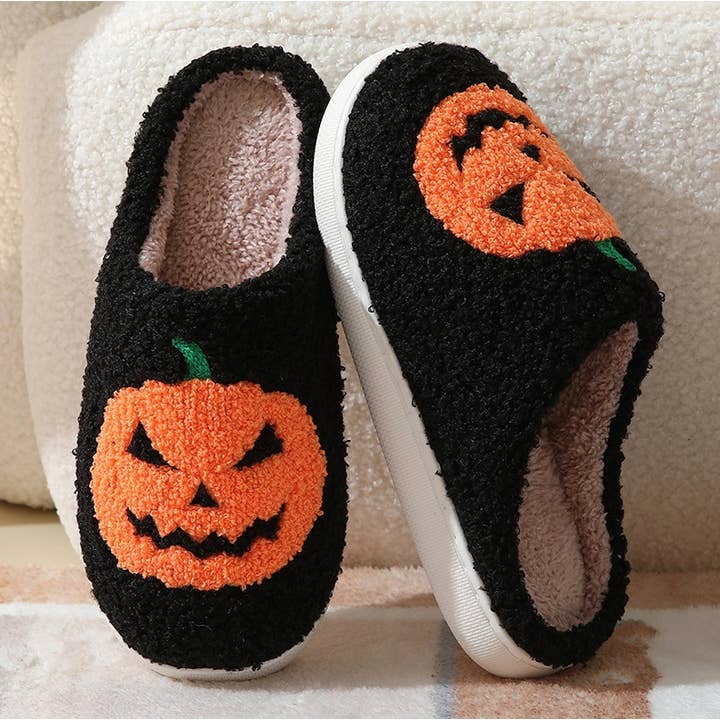 LoveLina – wholesale Slippers – Women's – Halloween Pumpkin Jack o Lantern Slippers - OHAL