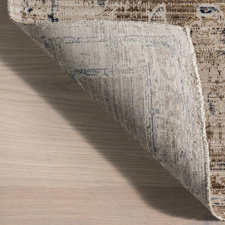 Beige Zenni Vintage Floral Indoor/Outdoor Machine Washable Area Rug for wholesale on Faire5