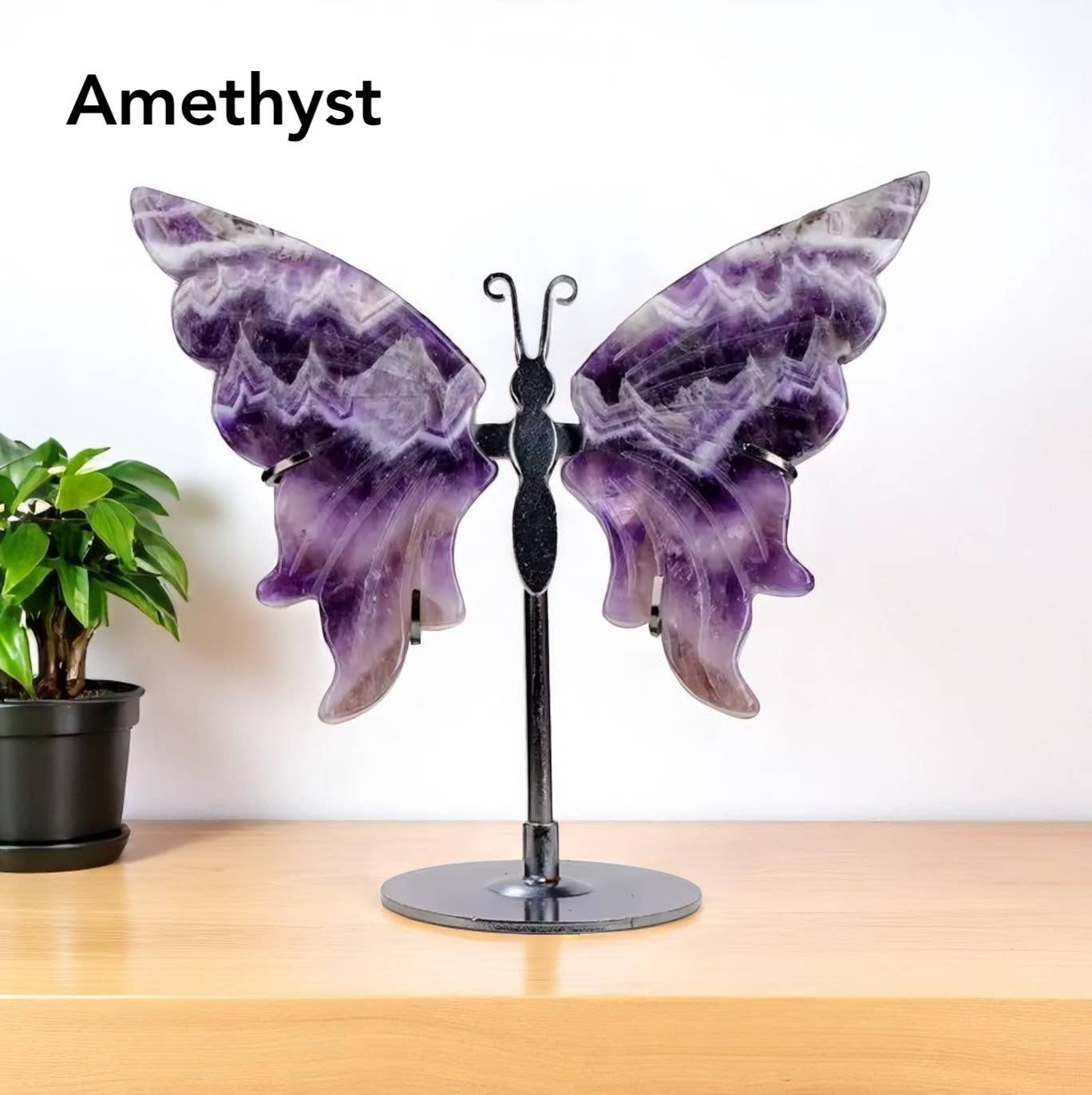 Crystolver (We Cover All Import Fees) – Großhandel Dekofigur – Elegante Schmetterlingsflügel aus Kristall mit Ständer0