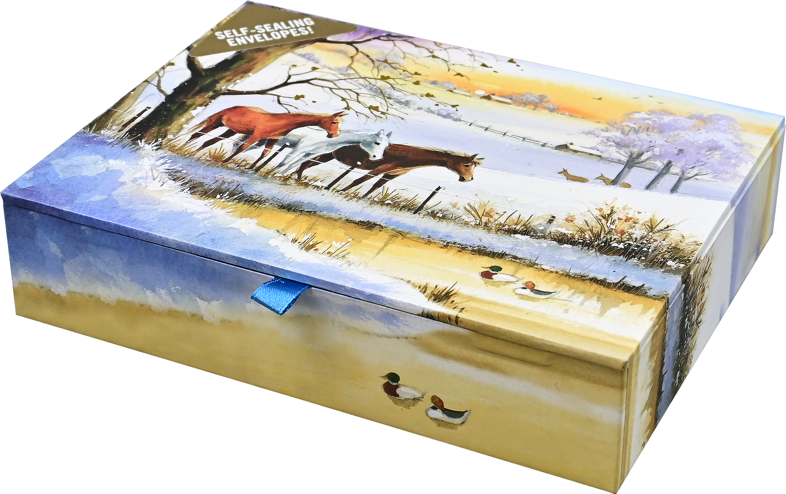Peter Pauper Press - Wholesale Season's Greetings Card - Horses in Winter Deluxe Boxed Holiday Cards3