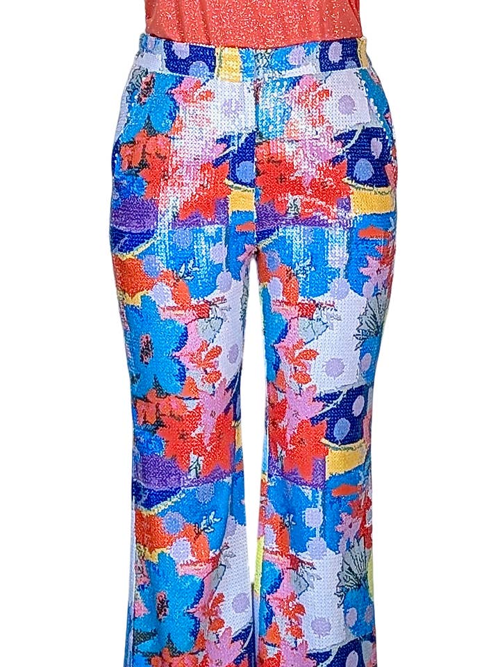 Pantaloni a zampa con paillettes Calypso Get-Away per la vendita all'ingrosso da parte di ZYM