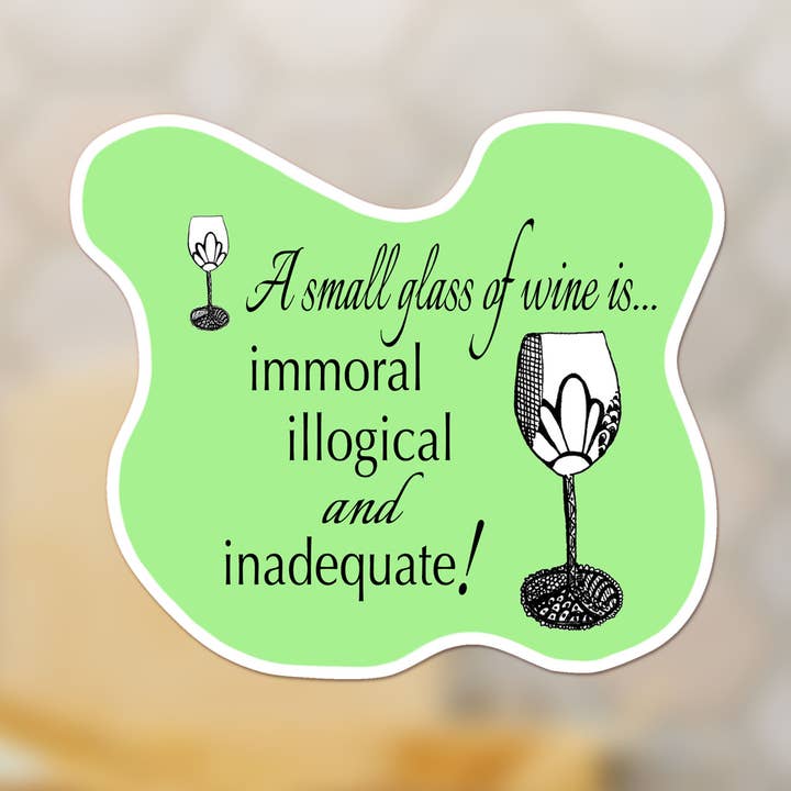 Autocollant amusant pour boire un petit verre de vin, autocollant alcoolisé et vin pour la vente par Katekreates
