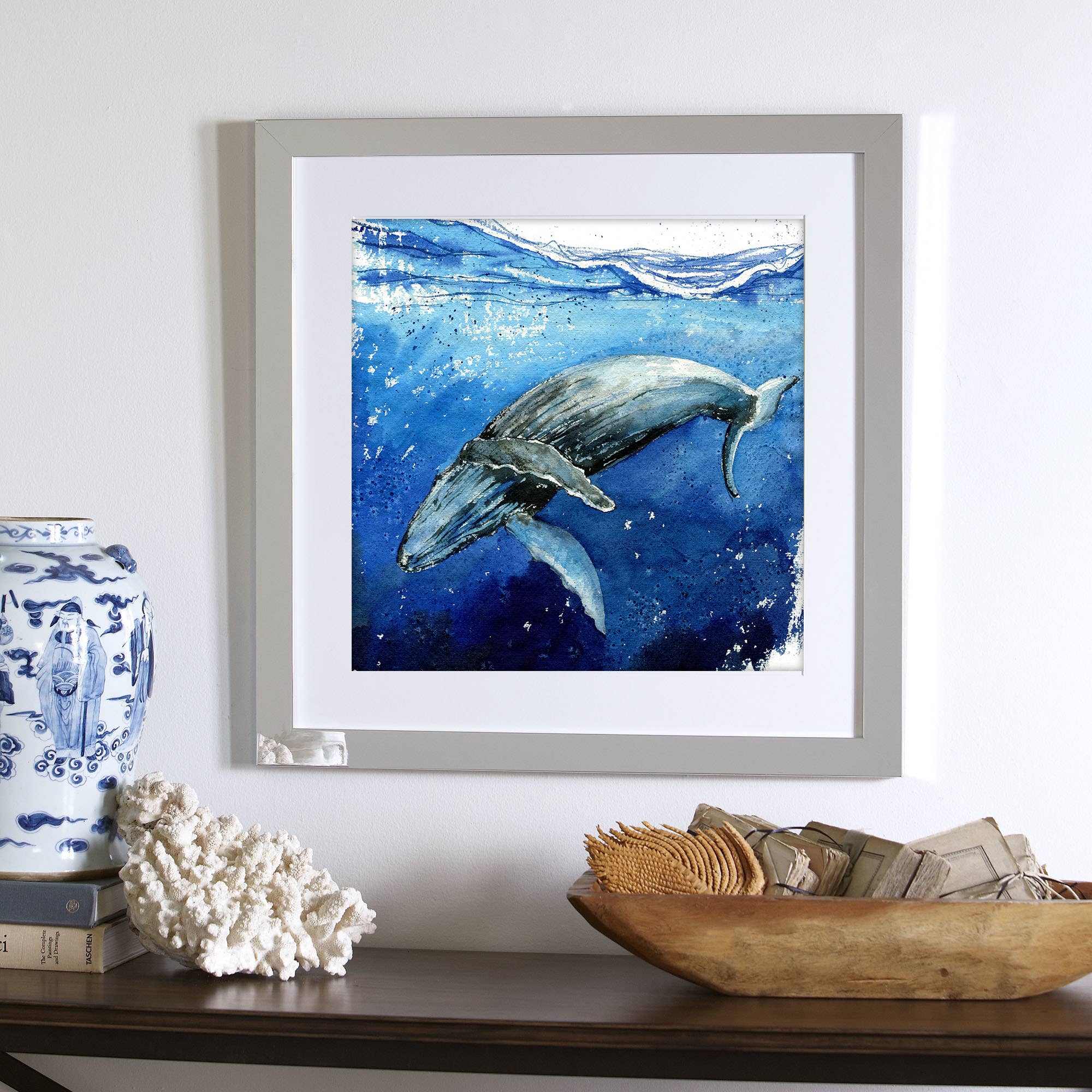 Elena Markelova Arts - Wholesale Art Print - Joy - Whale Watercolor Art Print1