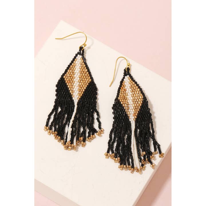 Anarchy Street - Wholesale Tassel Earrings - Triangle Seed Beaded Fringe Earrings