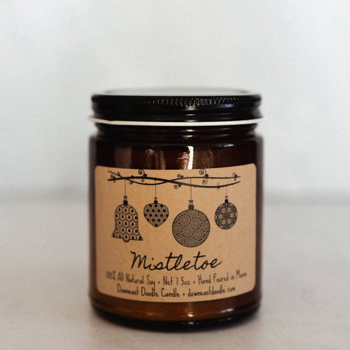 Downeast Doodle Candle Company, LLC - Wholesale Jar/Filled Candle - Mistletoe Holiday Natural Soy Candle0