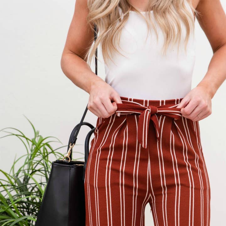 Truly Contagious – Calças - Mulher por atacado – Calça Vestido com Cintura com Gravata (YC1924)2